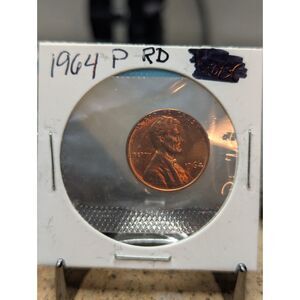 1964-P Lincoln Cent – Uncirculated RD, Mint Set Cut, Copper Penny